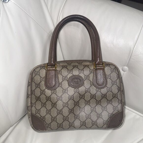 Authentic Gucci Vintage GG Supreme Double Handle Satchel Bag - Picture 1 of 16